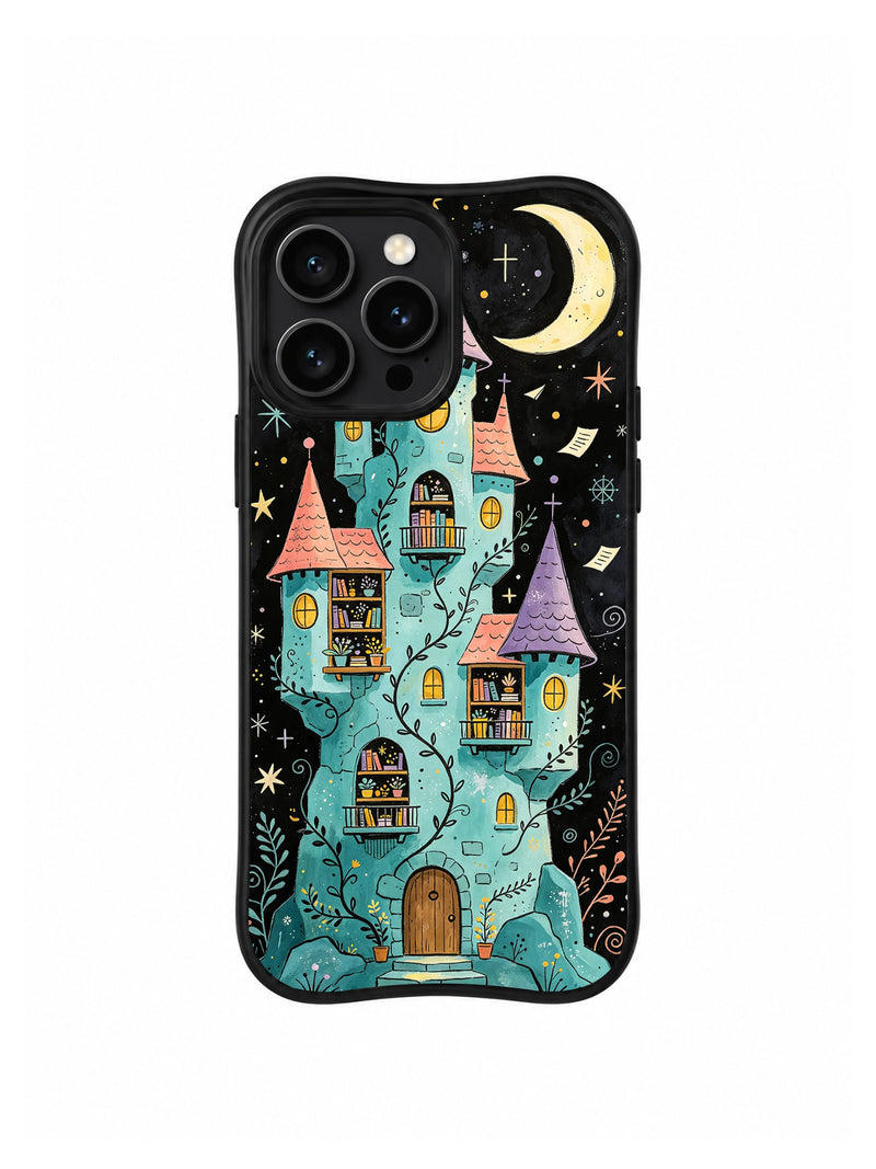 Little Moon Library Castle iPhone 13 Pro Max Case – Dark Academia Art