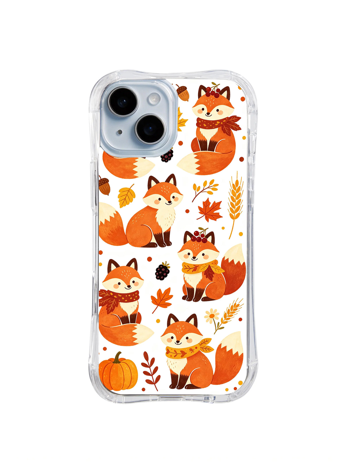 Berry Scarf Fox pattern iPhone 13 case