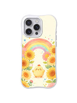 Rainbow Sunflower Chick pattern iPhone 14 Pro case