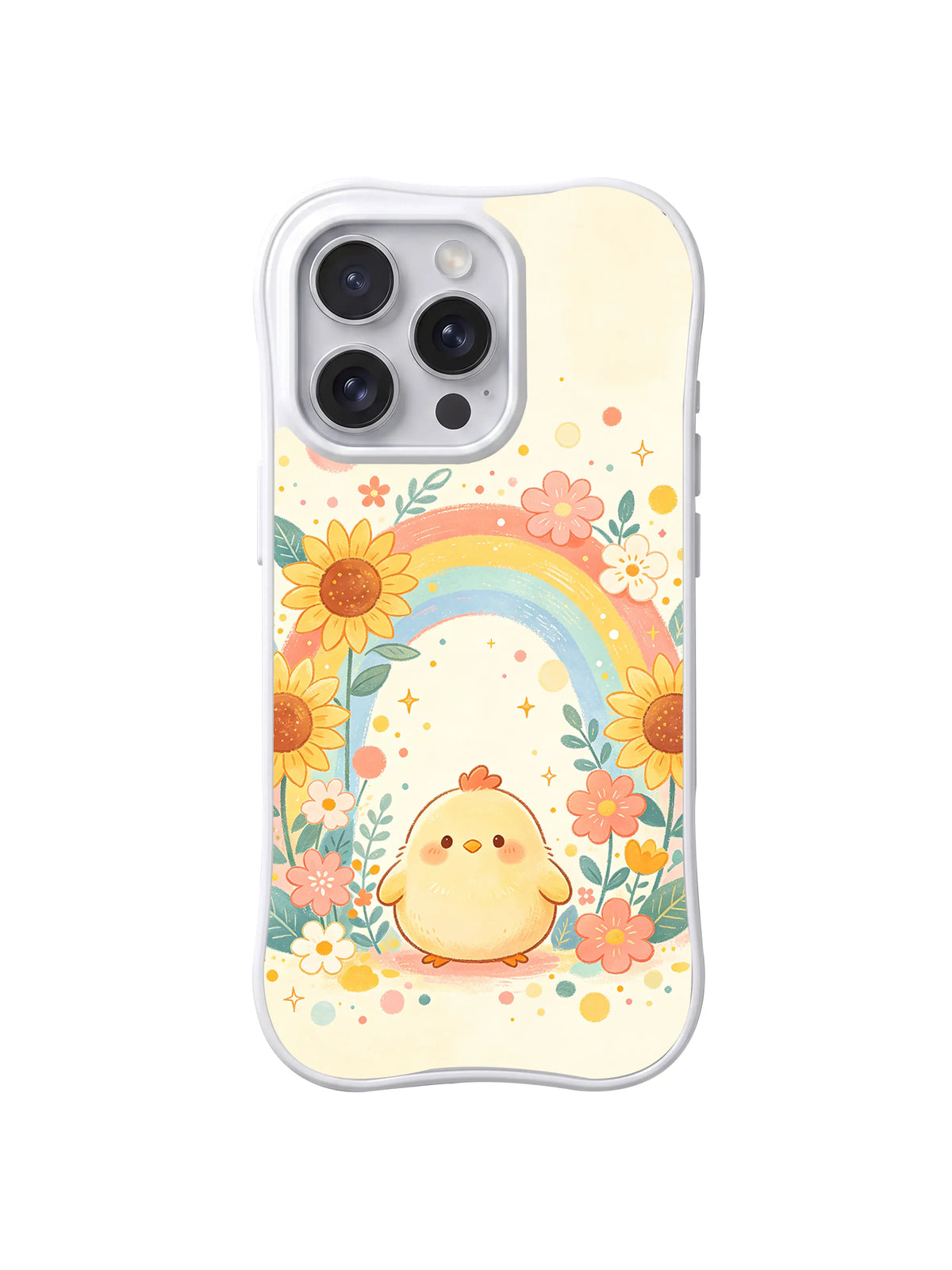 Sunlit Garden Chick pattern iPhone 14 Pro case