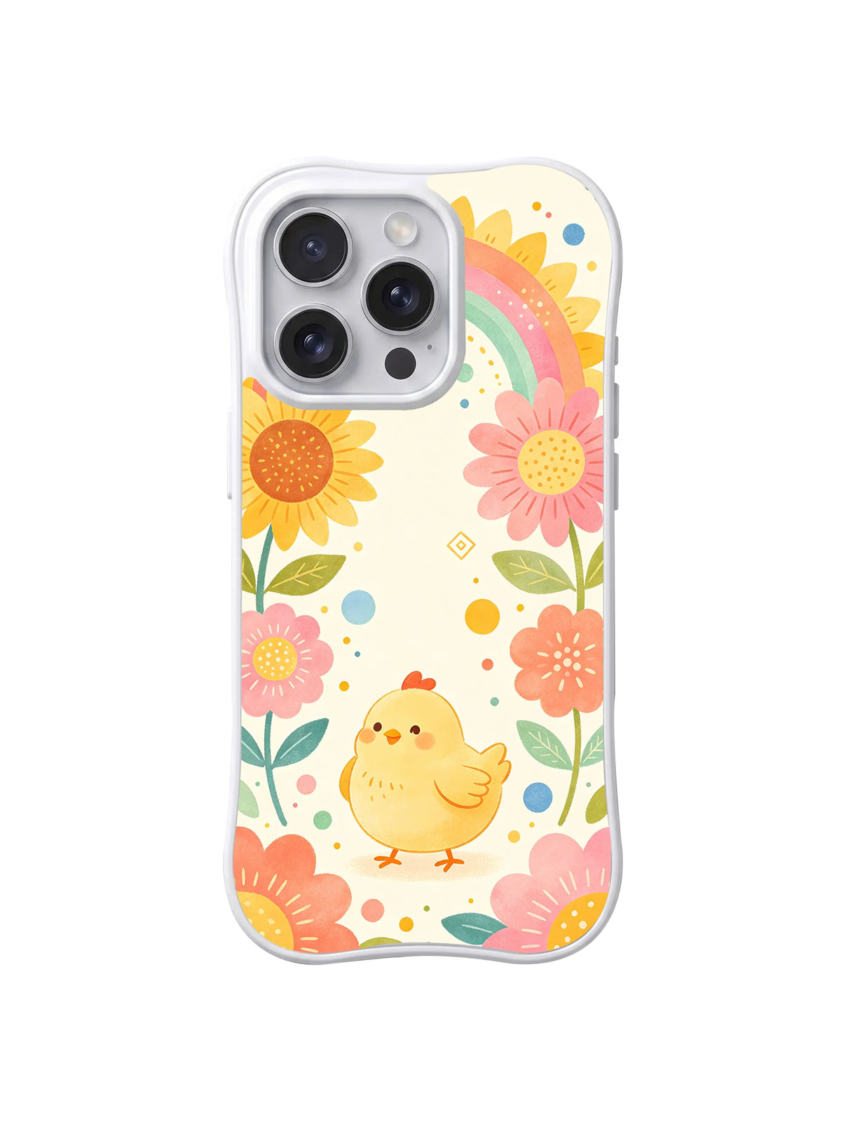 Rainbow Flower Chick pattern iPhone 14 Pro case