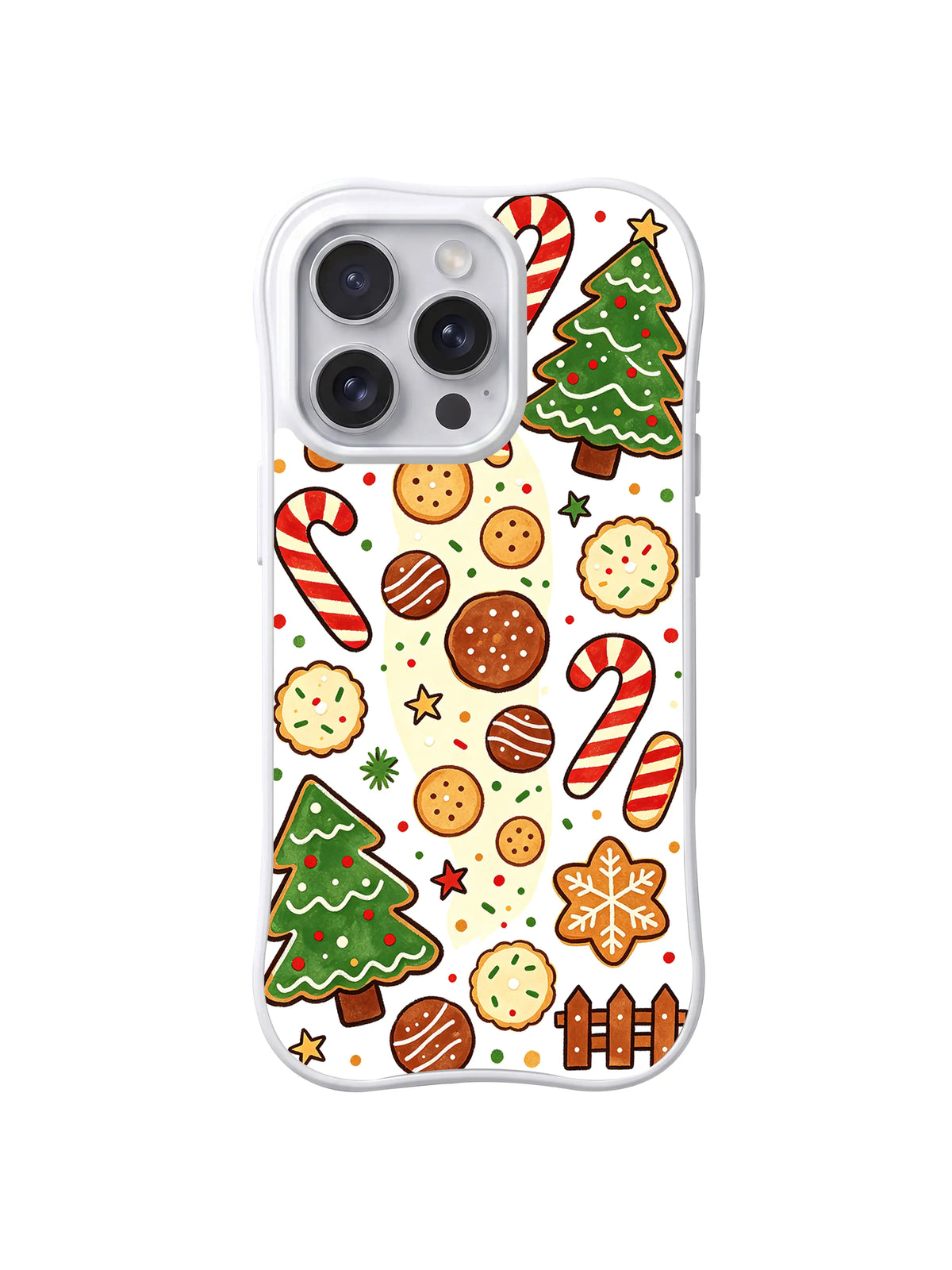 Gingerbread Tree Melody / Peppermint Cookie Rhythm: Many small round cookies, green trees and striped sweets.