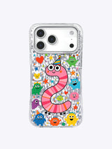 Pink Worm Birthday artwork gallery view 1 on an iPhone 17 Pro Max case