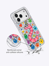 Pink Worm Birthday artwork gallery view 4 on an iPhone 17 Pro Max case