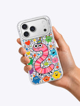 Pink Worm Birthday artwork gallery view 6 on an iPhone 17 Pro Max case