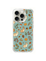 Woodland Rabbit Scatter pattern iPhone 14 Pro case
