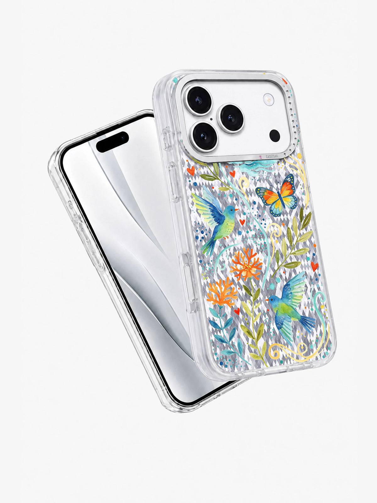Okyanus Mavisi Noktalı Sahil Bahçesi görseli galeri görünümü 2 içeren iPhone 17 Pro kılıfı
