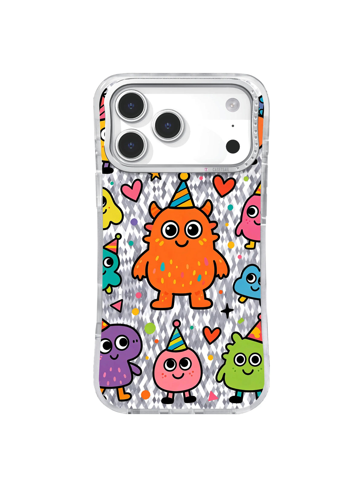 Equal Mirth pattern on an iPhone 17 Pro Max case