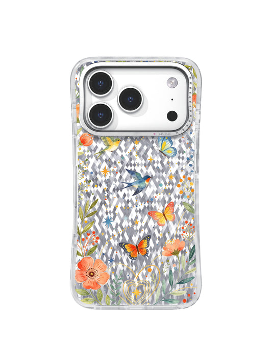Star Dot Butterfly Dreamy Garden iPhone 17 Pro Case - Aesthetic Floral