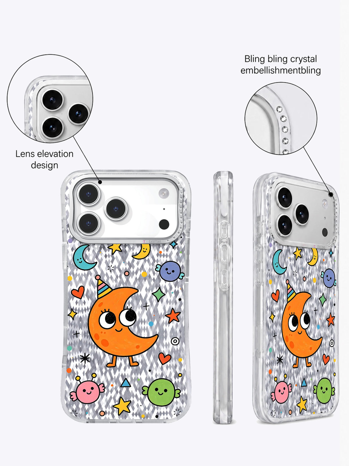 Orange Moon Monster artwork gallery view 5 on an iPhone 17 Pro Max case
