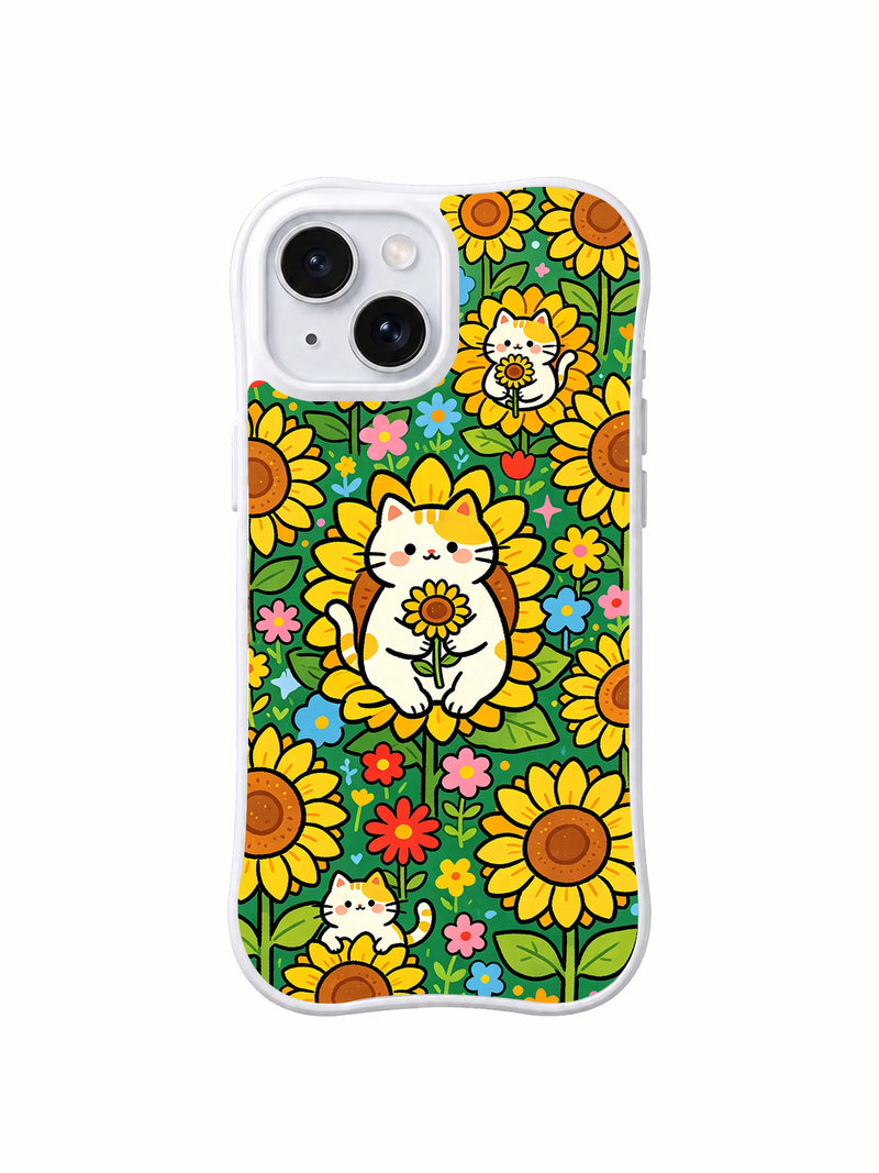 Sunflower Meow Field iPhone Case