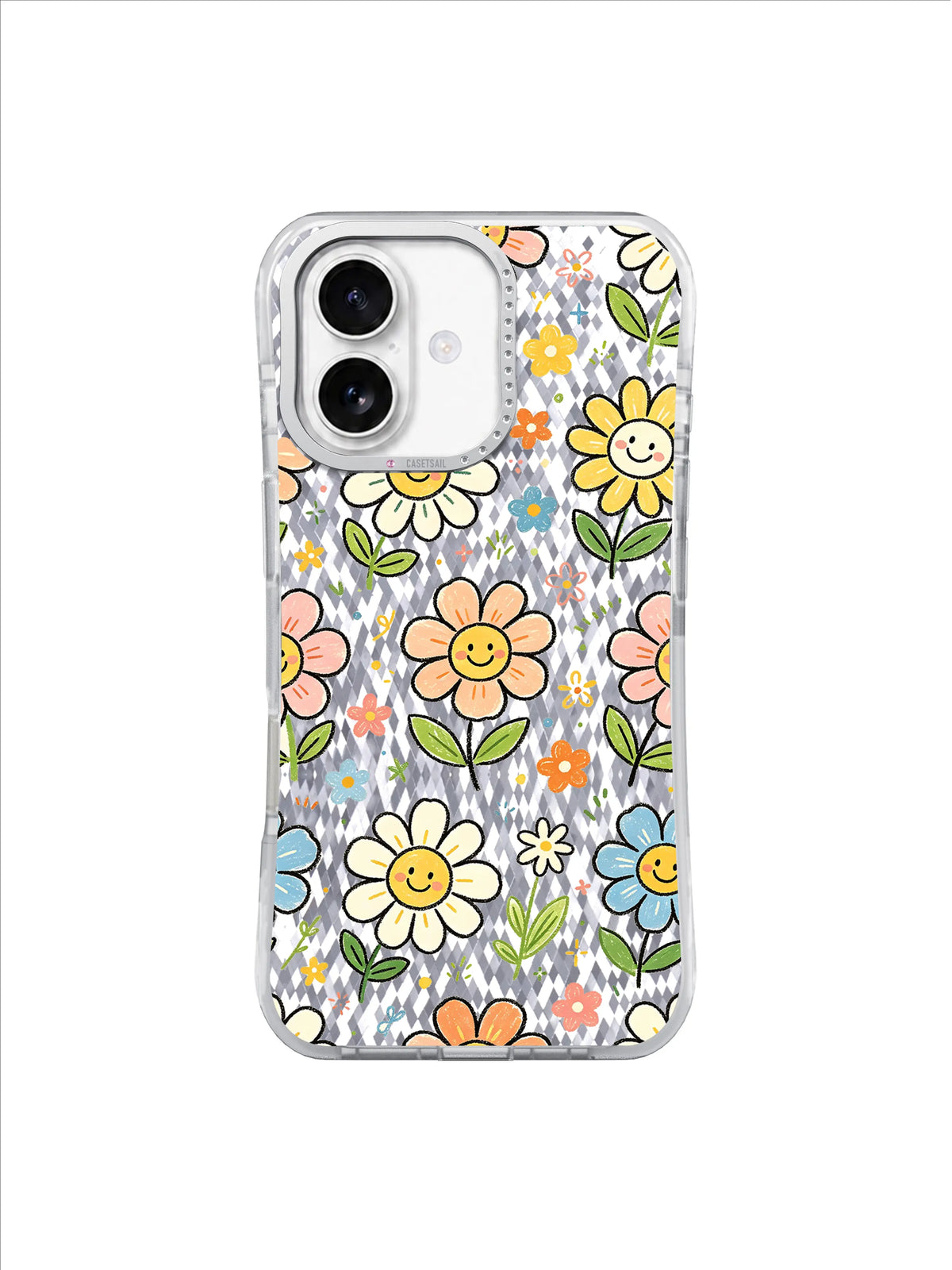 Bold Color Daisy Pop pattern içeren iPhone 17 kılıfı