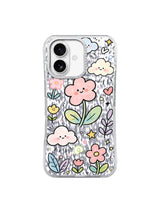 Mint Sky Blooms pattern içeren iPhone 17 kılıfı