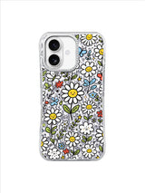 Ivory Little Daisy Garden pattern on an iPhone 17 case