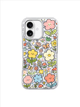 Ultimate Happy Garden iPhone 17 Kılıfı - Renkli Karalama Çiçekler