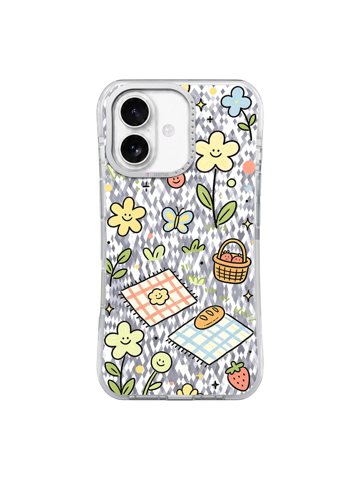 Garden Basket Picnic pattern on an iPhone 17 case