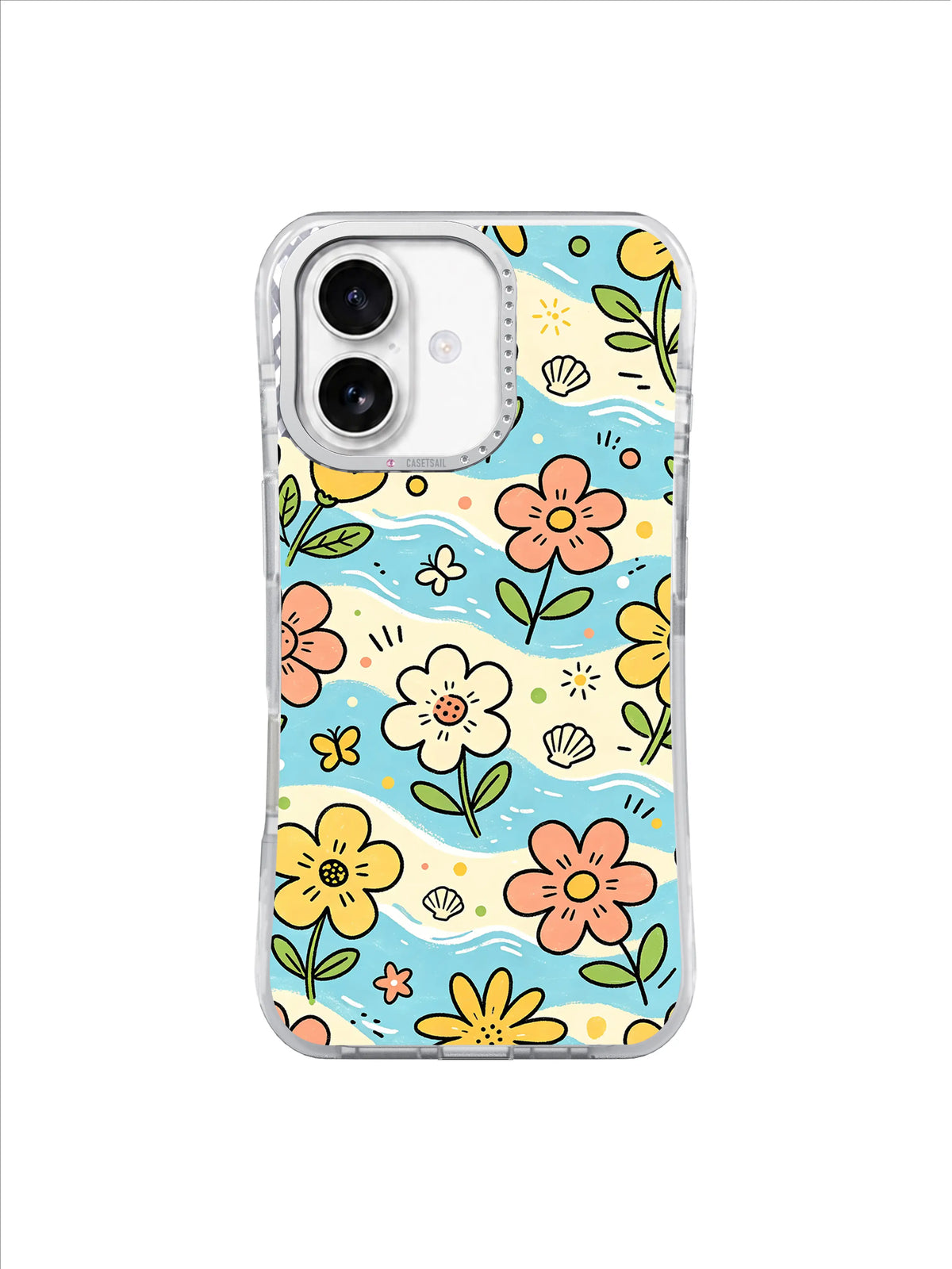 Coastal Butterfly Garden on an iPhone 17 case