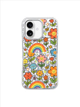 Cloud Rainbow Smiles pattern içeren iPhone 17 kılıfı