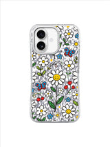 Cheerful Flower Field pattern içeren iPhone 17 kılıfı