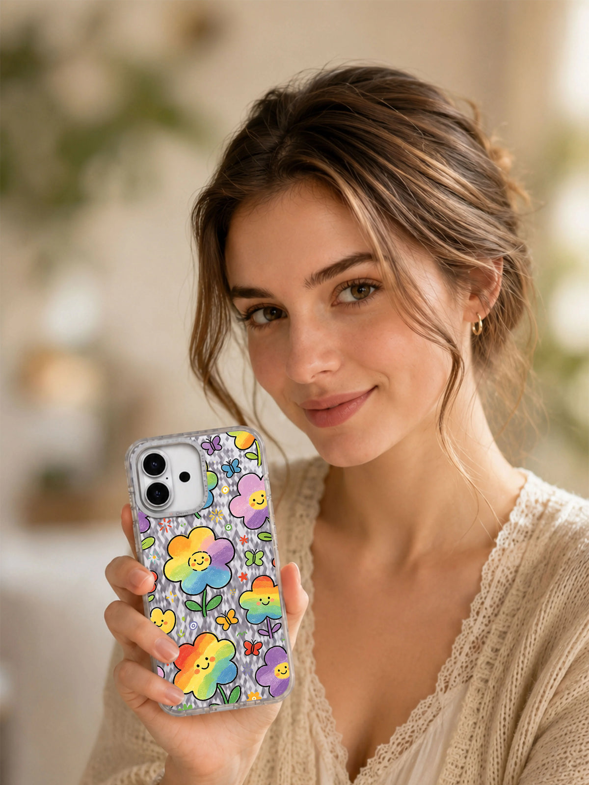 Gökkuşağı Bahçe Kutlaması görseli galeri görünümü 7 içeren iPhone 17 kılıfı