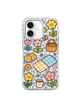 Sunny Flower Feast pattern on an iPhone 17 case