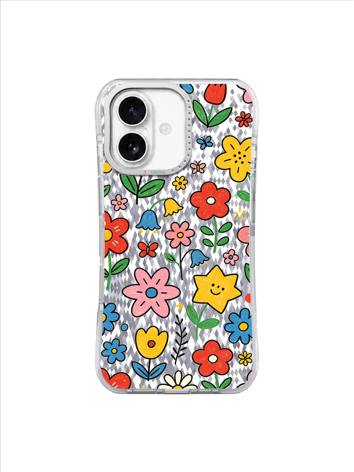 Big Red Flower Pop on an iPhone 17 case