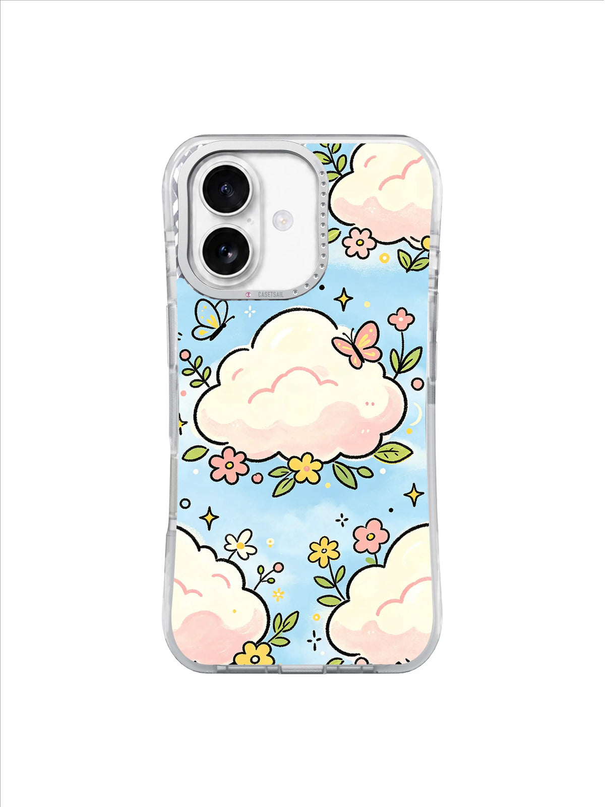 Butterfly Cloud Meadow içeren iPhone 17 kılıfı