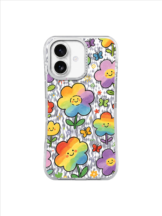 Bold Rainbow Bouquet pattern içeren iPhone 17 kılıfı