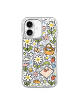 Blush Meadow Basket pattern on an iPhone 17 case