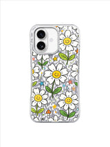 Sky Blue Flower Smiles pattern içeren iPhone 17 kılıfı