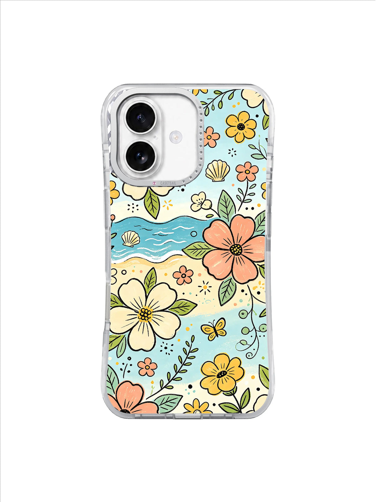 Ocean Meadow Bloom on an iPhone 17 case