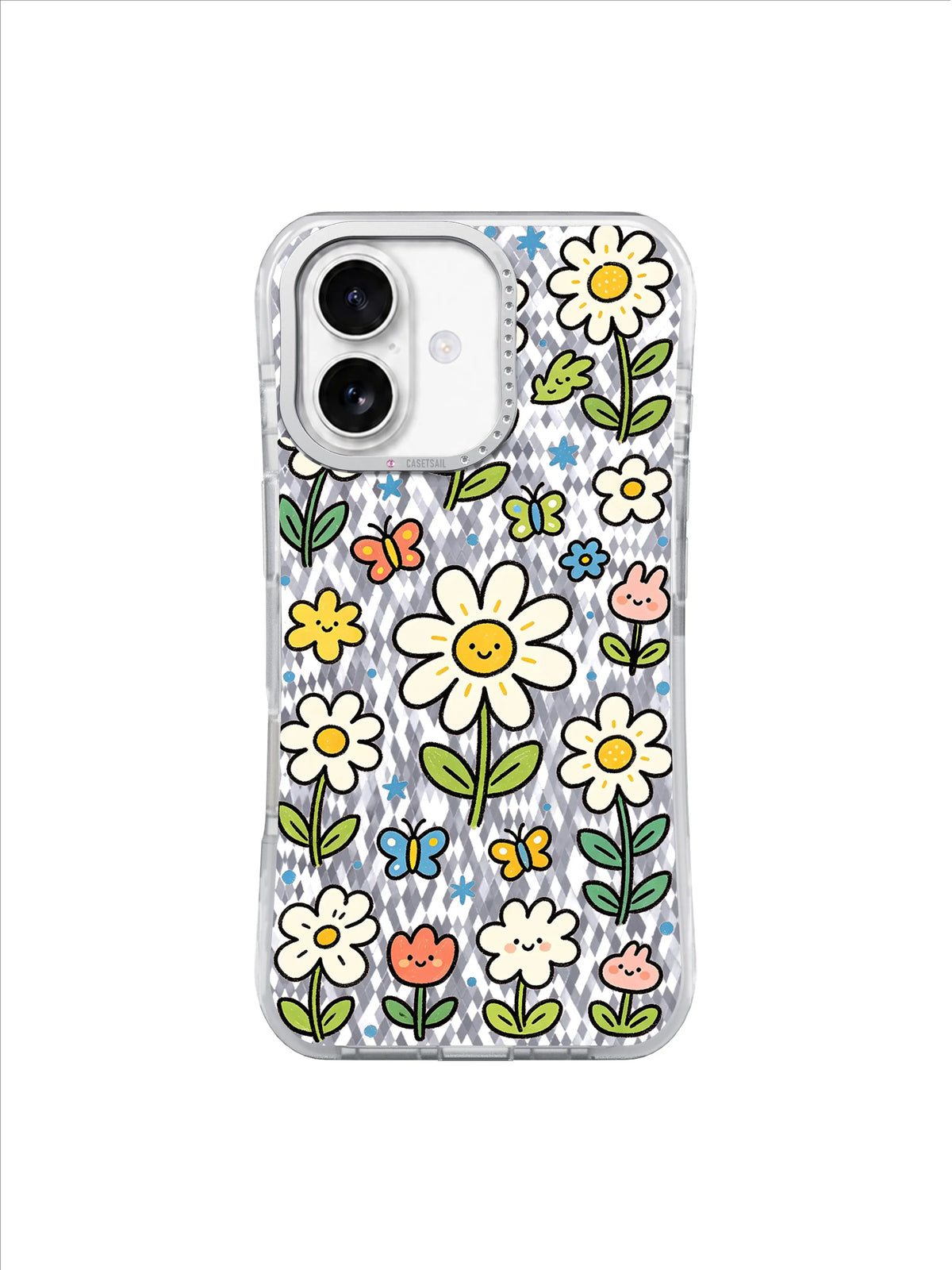 Happy Garden Community pattern içeren iPhone 17 kılıfı