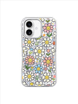 Pink Retro Daisy Party pattern içeren iPhone 17 kılıfı