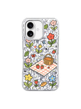 Daisy Strawberry Picnic pattern on an iPhone 17 case