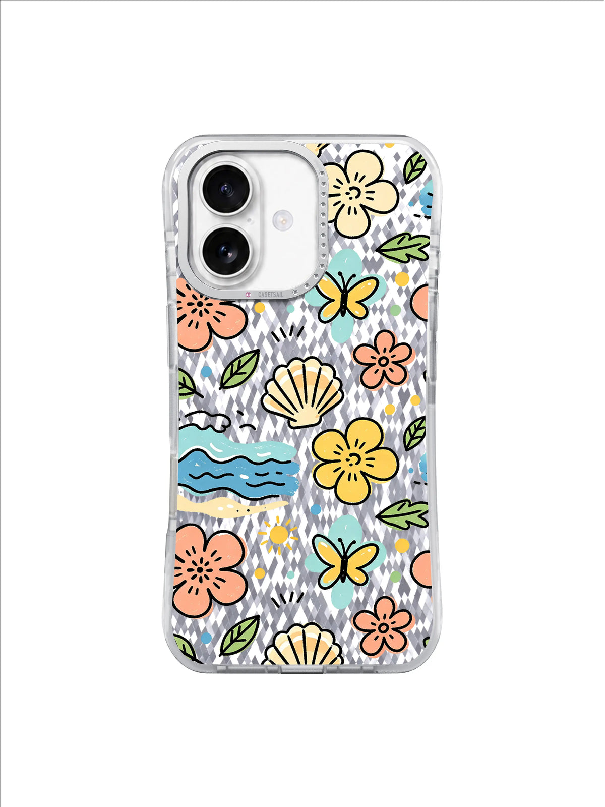 Coral Flower Lagoon on an iPhone 17 case