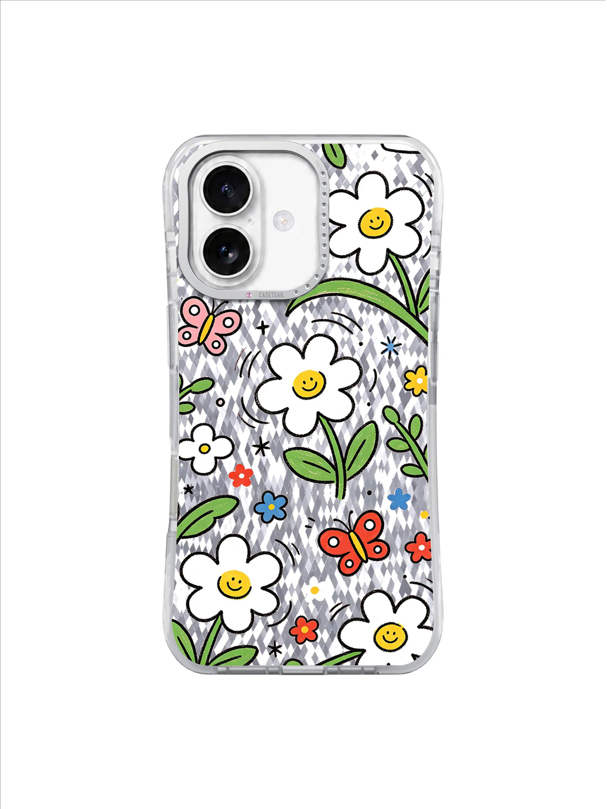 Sunny Blossom Parade pattern içeren iPhone 17 kılıfı
