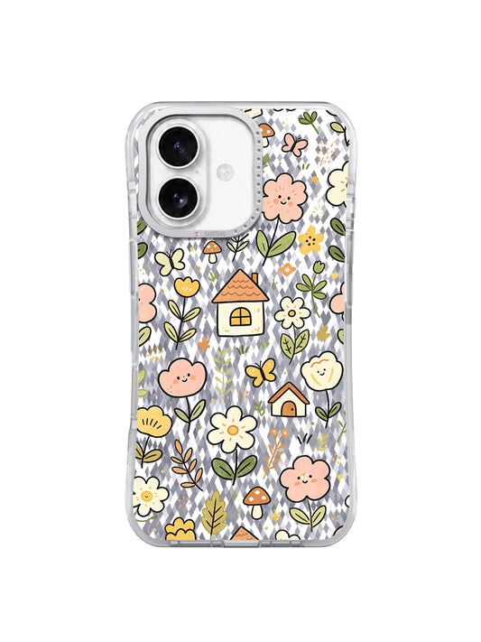 Cozy Cottage Flower World artwork gallery view 1 on an iPhone 17 case