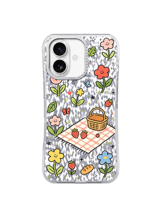 Happy Meadow Picnic artwork gallery view 1 on an iPhone 17 case