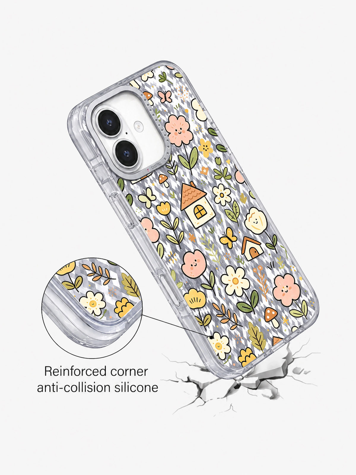 Cozy Cottage Flower World artwork gallery view 8 on an iPhone 17 case
