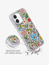 Ultimate Happy Garden iPhone 17 Kılıfı - Renkli Karalama Çiçekler