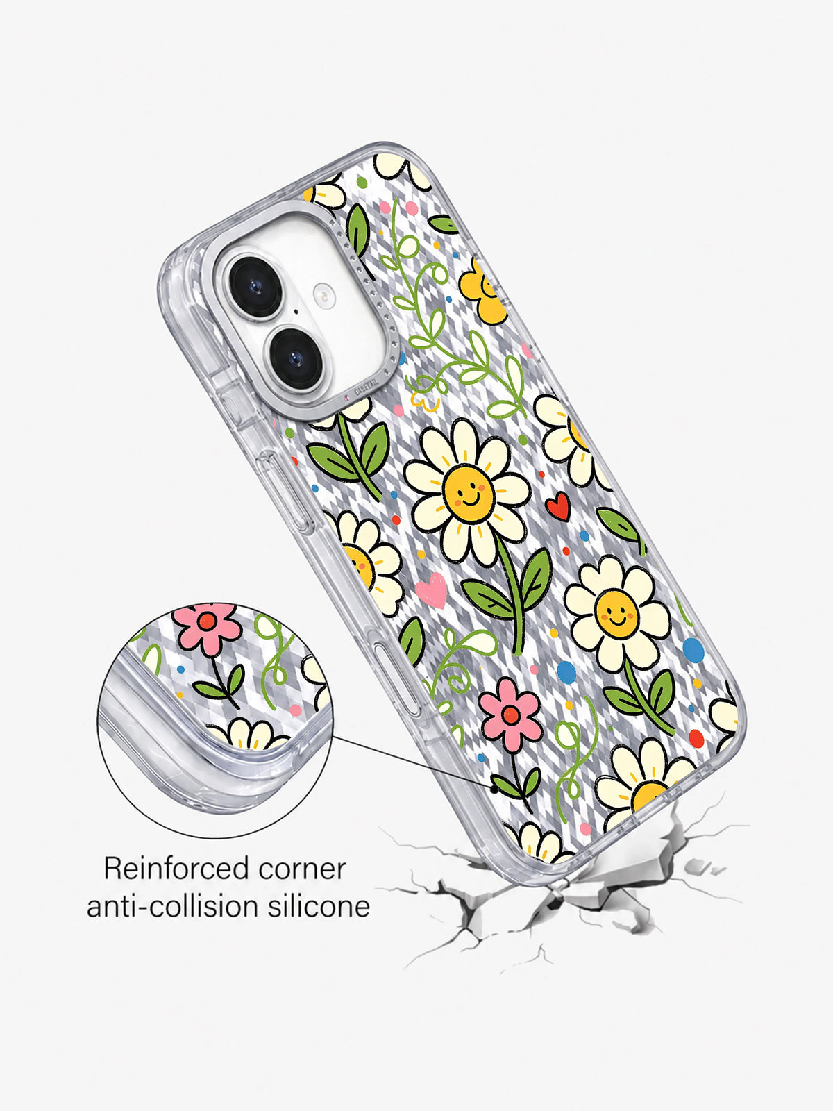 Daisy Smile Universe artwork gallery view 4 on an iPhone 17 case