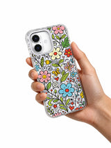 Ultimate Happy Garden iPhone 17 Kılıfı - Renkli Karalama Çiçekler