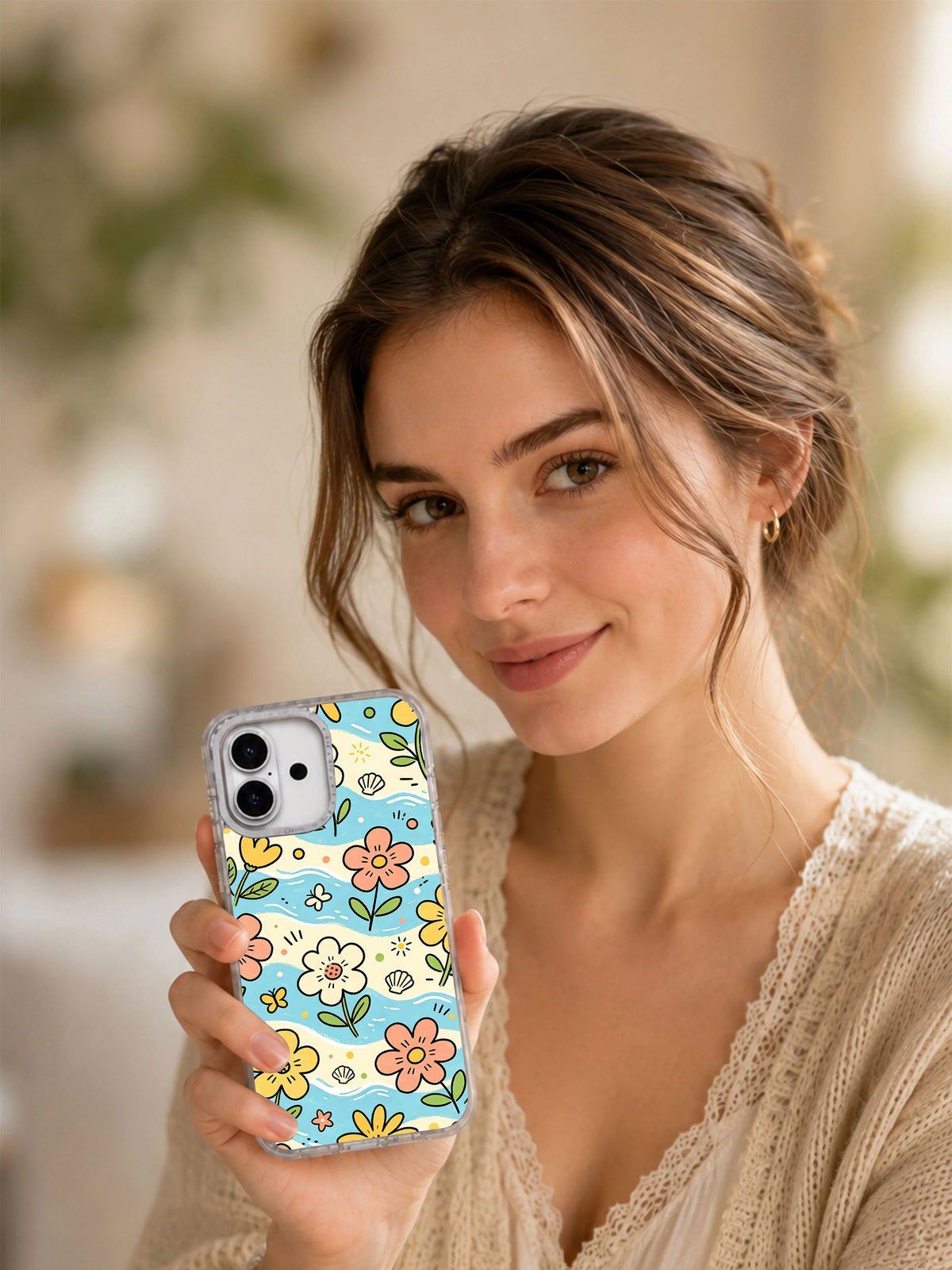 Ocean Flower Summer Garden artwork gallery view 7 on an iPhone 17 case