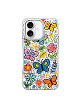 Butterfly Confetti Garden pattern içeren iPhone 17 kılıfı