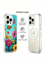Sky and Butterflies iPhone 16 Pro Max Case - Aesthetic Floral PhoneCasing
