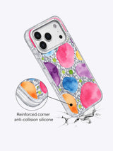 Premium Candy Neon Polka Dot Garden Art Case for iPhone 17 Pro Max | Lila Marrow Artist Collab