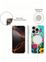 Sky and Butterflies iPhone 16 Pro Max Case - Aesthetic Floral PhoneCasing