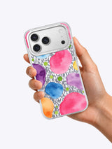 Premium Candy Neon Polka Dot Garden Art Case for iPhone 17 Pro Max | Lila Marrow Artist Collab