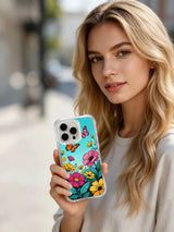 Sky and Butterflies iPhone 16 Pro Max Case - Aesthetic Floral PhoneCasing