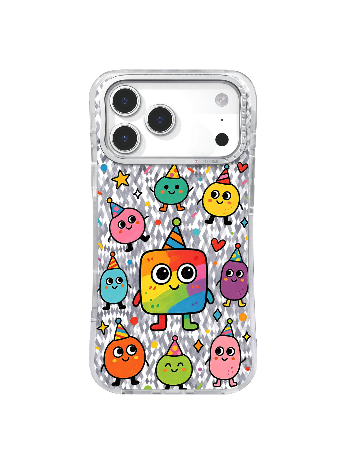 Pale Glitter Hush pattern içeren iPhone 17 Pro Max kılıfı